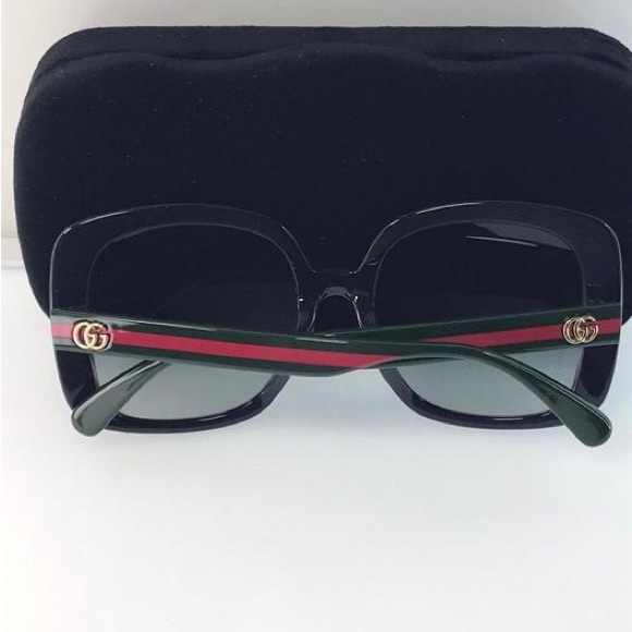 💯- Gucci Black Grey Square Ladies Gg0714sa 001 56 Sunglasses - Picture 7 of 11
